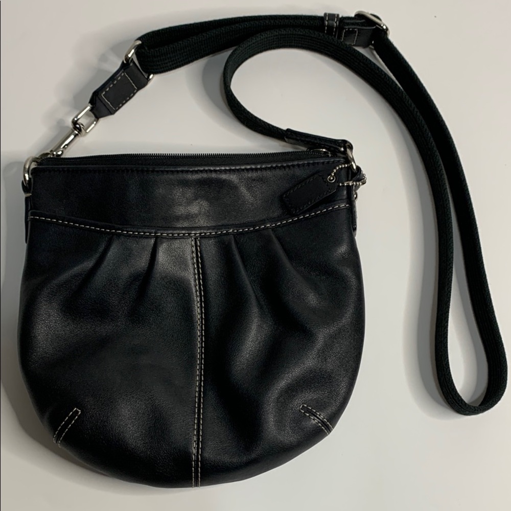 Coach Black Crossbody Bag with Silver Accents